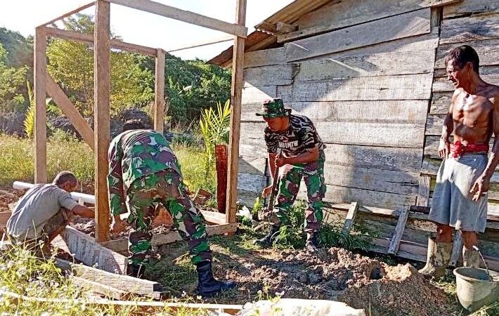 Bangun MCK, Semangat Gotong Royong Satgas TMMD ke 126 Kodim 1013 Muara Teweh dan Masyarakat Desa Jamut