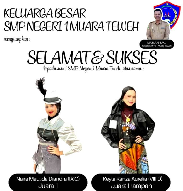 Siswi SMPN 1 Muara Teweh Raih Prestasi Lomba Fashion Show Muslimah Casual