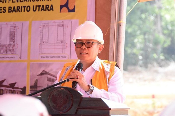 Pj. Bupati Resmikan Pemancangan Tiang Pertama Mako Polres Barito Utara