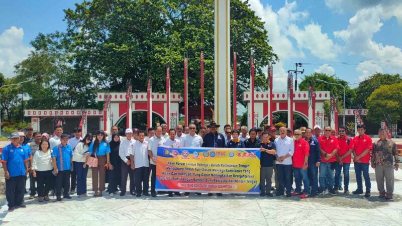 Forum Serikat Pekerja Kalteng Deklarasi Dukung Polri dan Pemerintah Jaga Kamtibmas serta Kesejahteraan Buruh