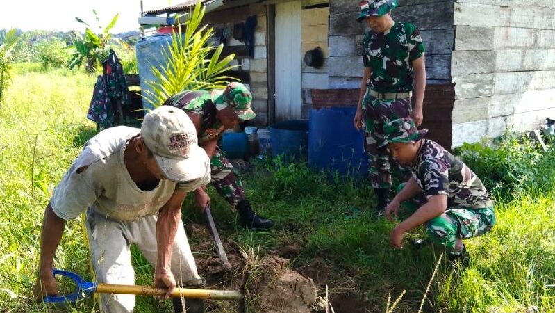 Semangat Gotong Royong Menyelimuti Harapan, Satgas TMMD ke-126 Kodim 1013/Mtw Bangun Fasilitas MCK untuk Warga